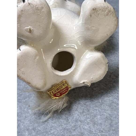 Vintage Furry Ceramic Cat Figurine by UCAGCO Porcelain Japan Kitschy 5.5" 1950s - Picture 5 of 7